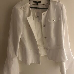 White House Black Market Textured White Blazer